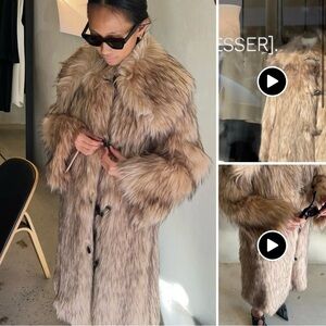 By Malene Birger Faux Fur Teddy Jacket in Brown